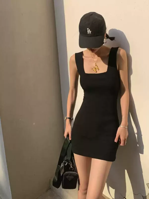 灰色秋冬內搭背心吊帶裙：圖片 3
