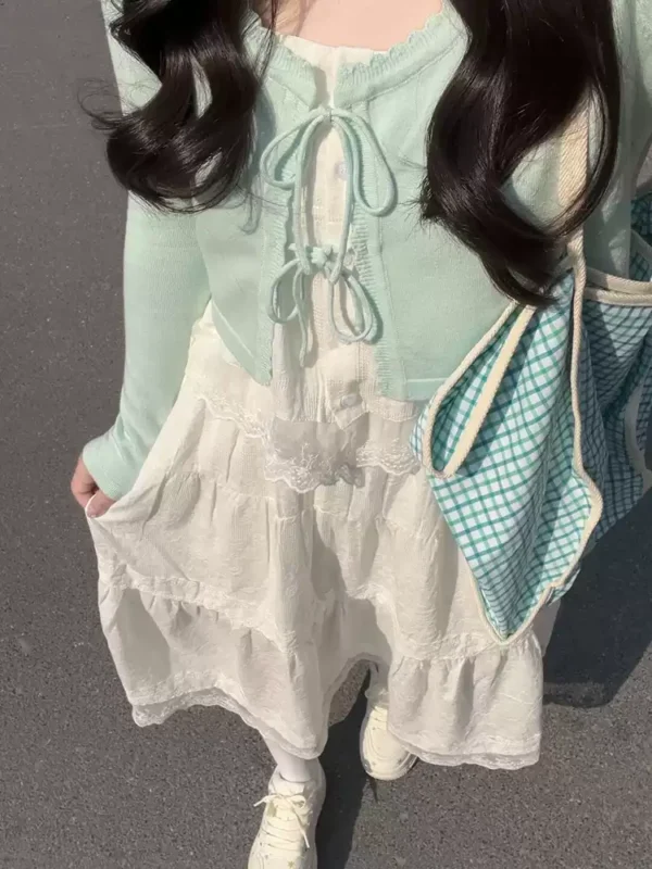 薄荷綠色毛衣短外套：圖片 3