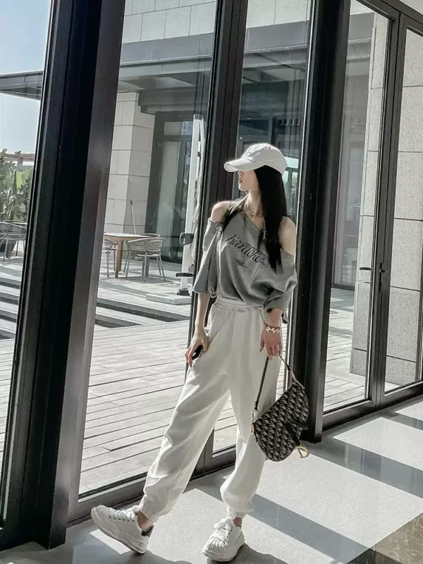設計感拉鍊露肩吊帶短T：圖片 2