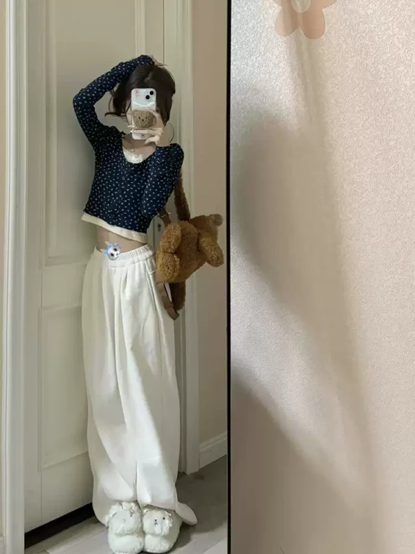 碎花蕾絲內搭修身打底上衣：圖片 3