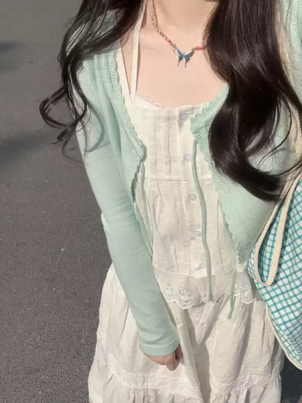 薄荷綠色毛衣短外套：圖片 2